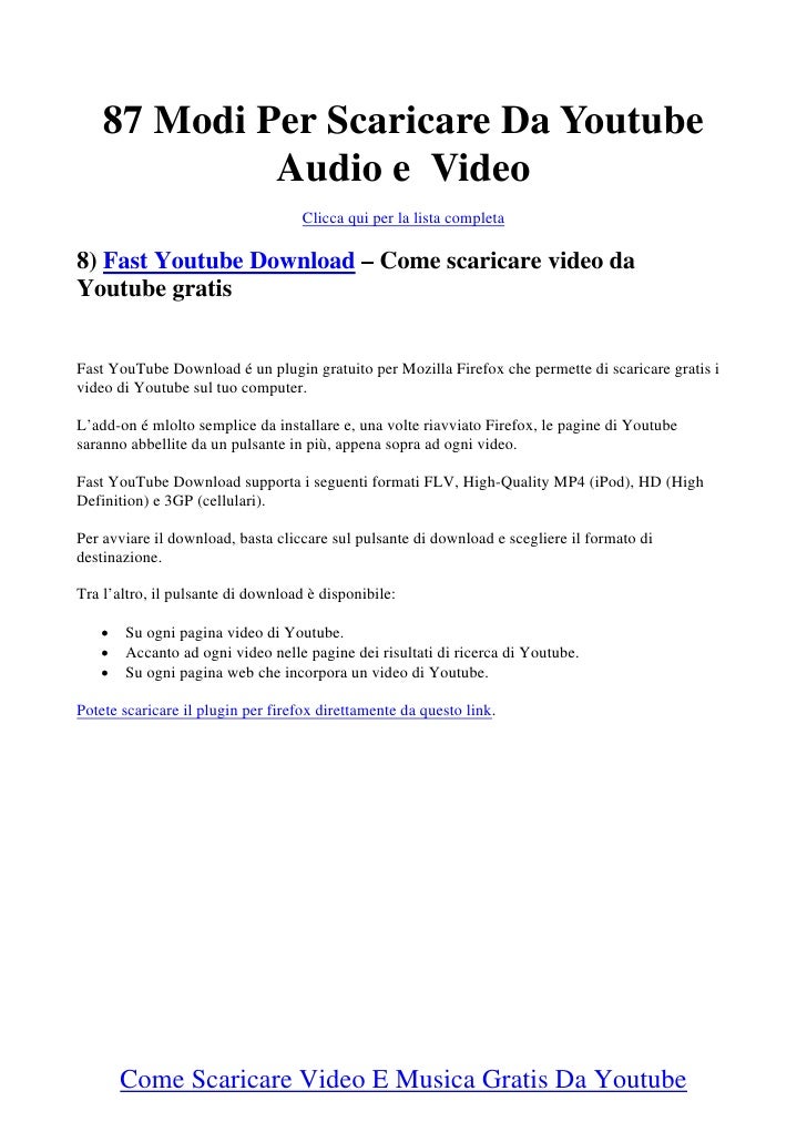 musica con mozilla da youtube scarica